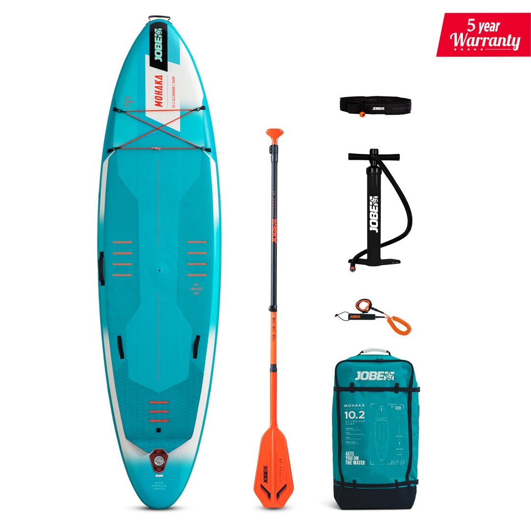 Jobe Mohaka 10 Fuß 2 Zoll aufblasbares Paddleboard-Paket
