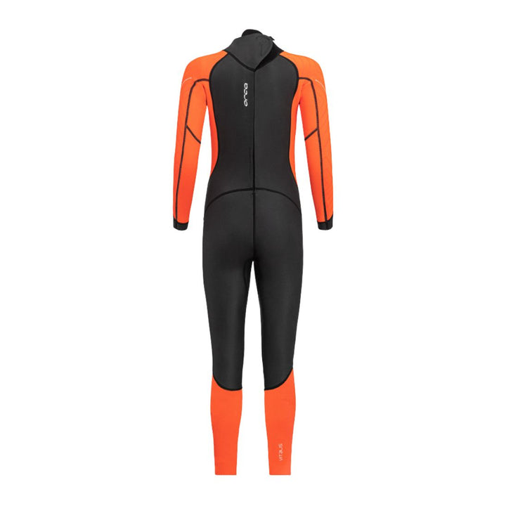 Orca Vitalis Squad Hi Viz Openwater Swimming Kids Wetsuit. Back View. 