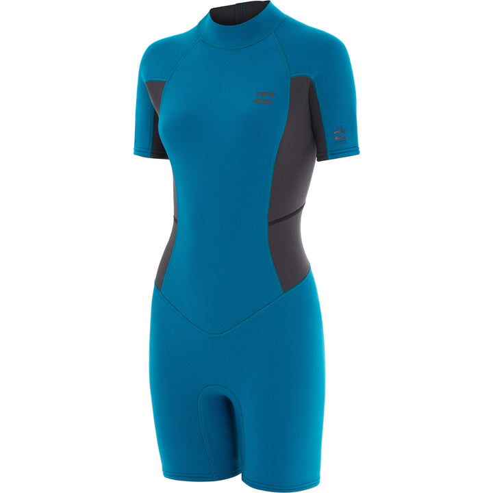 Product photo of front of Billabong Launch 2mm Back Zip Womens Shorty Wetsuit